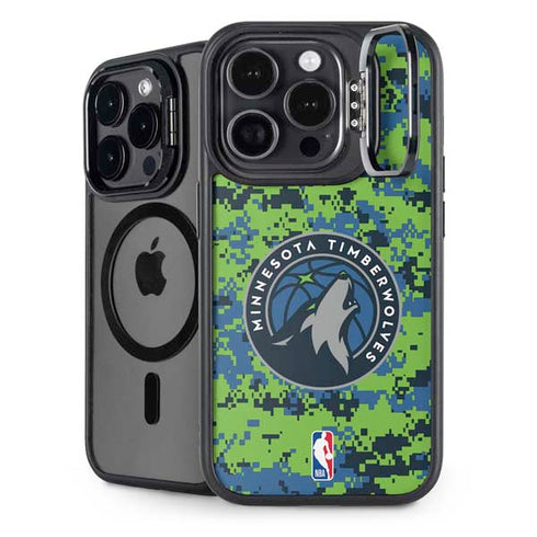 NBA Minnesota Timberwolves Digi Camo iPhone 14 Pro Kickstand Case
