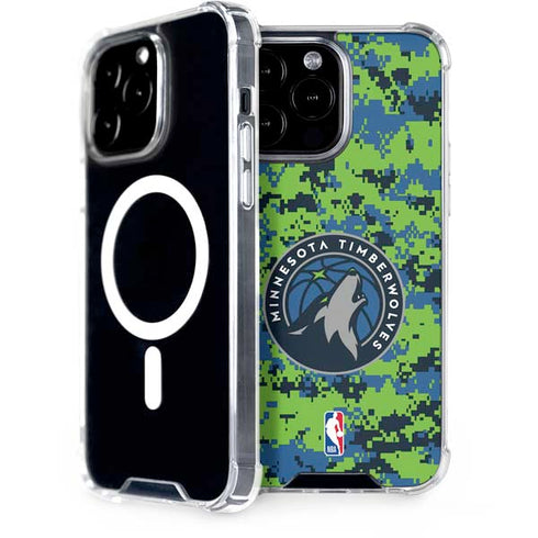 NBA Minnesota Timberwolves Digi Camo iPhone 14 Pro Max MagSafe Case