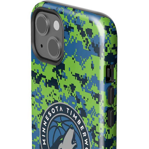 NBA Minnesota Timberwolves Digi Camo iPhone 15 Impact Case