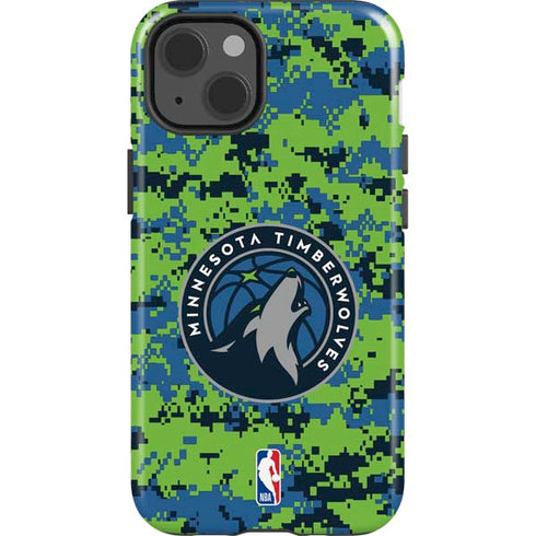 NBA Minnesota Timberwolves Digi Camo iPhone 15 Plus Impact Case