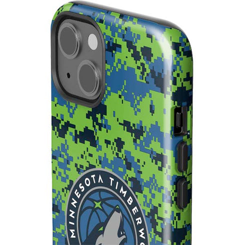 NBA Minnesota Timberwolves Digi Camo iPhone 15 Plus Impact Case