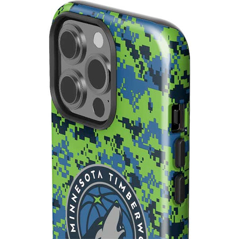 NBA Minnesota Timberwolves Digi Camo iPhone 15 Pro Impact Case