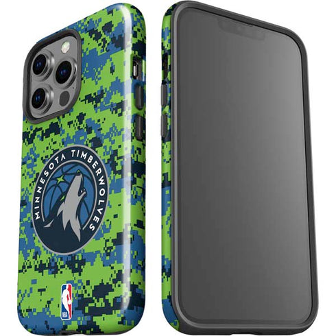 NBA Minnesota Timberwolves Digi Camo iPhone 15 Pro Impact Case