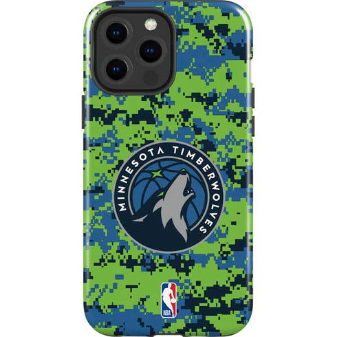 NBA Minnesota Timberwolves Digi Camo iPhone 15 Pro Max Impact Case