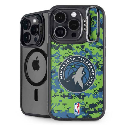 NBA Minnesota Timberwolves Digi Camo iPhone 15 Pro Max Kickstand Case