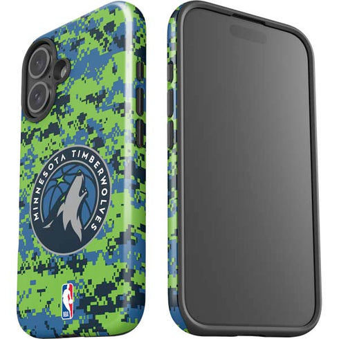NBA Minnesota Timberwolves Digi Camo iPhone 16 Impact Case