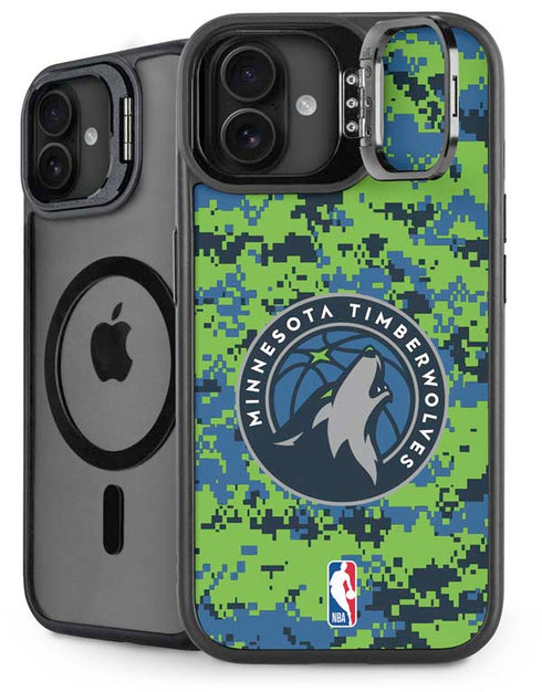 NBA Minnesota Timberwolves Digi Camo iPhone 16 Kickstand Case