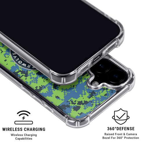 NBA Minnesota Timberwolves Digi Camo iPhone 16 Plus Clear Case