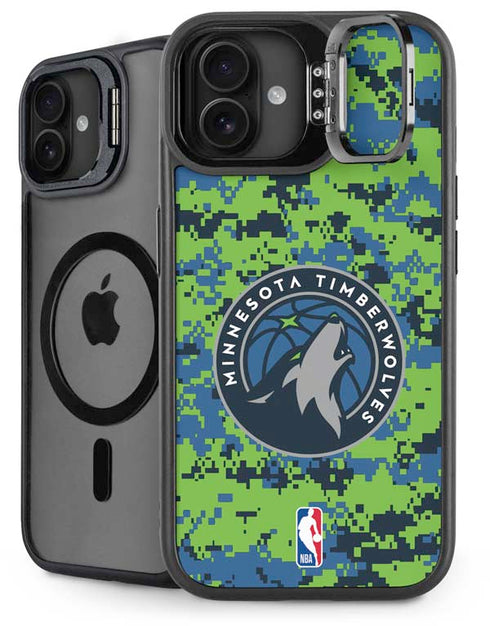 NBA Minnesota Timberwolves Digi Camo iPhone 16 Plus Kickstand Case