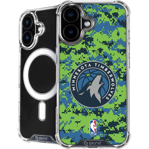 NBA Minnesota Timberwolves Digi Camo iPhone 16 Plus MagSafe Case
