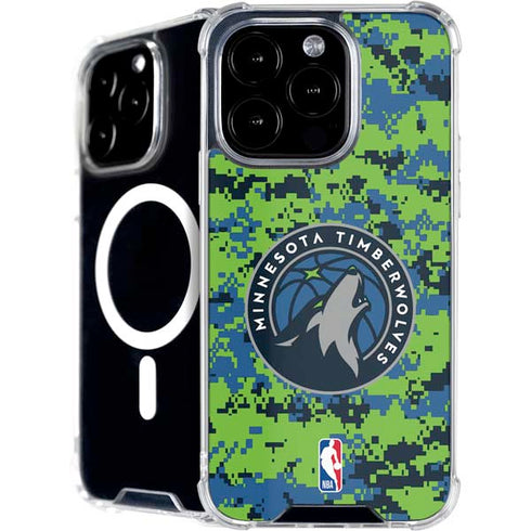 NBA Minnesota Timberwolves Digi Camo iPhone 16 Pro MagSafe Case