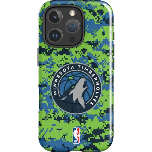 NBA Minnesota Timberwolves Digi Camo iPhone 16 Pro Magsafe Impact Case