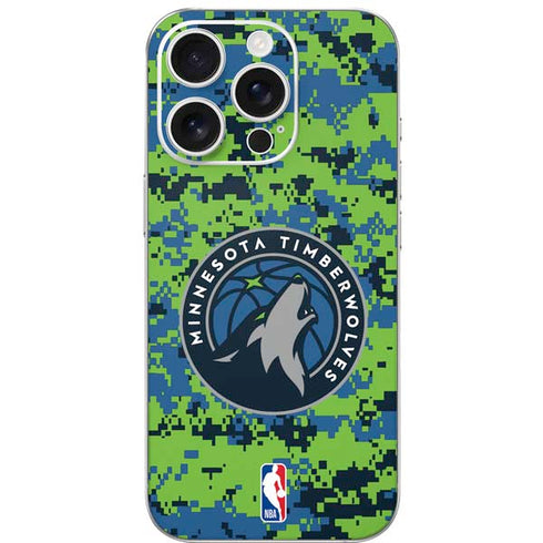 NBA Minnesota Timberwolves Digi Camo iPhone 16 Pro Skin