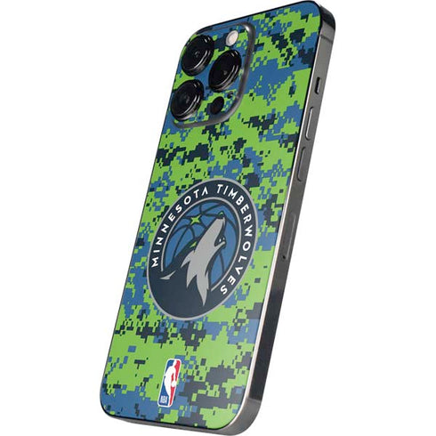 NBA Minnesota Timberwolves Digi Camo iPhone 16 Pro Skin