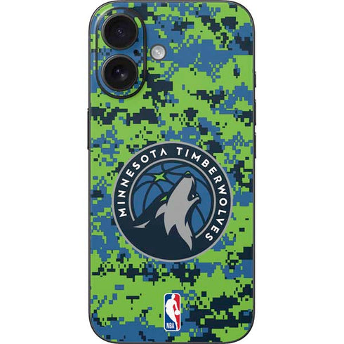 NBA Minnesota Timberwolves Digi Camo iPhone 16 Skin