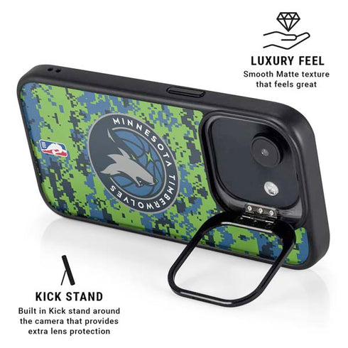 NBA Minnesota Timberwolves Digi Camo iPhone 16e Kickstand Case