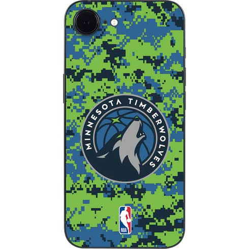 NBA Minnesota Timberwolves Digi Camo iPhone 16e Skin
