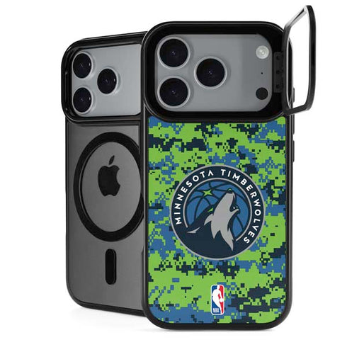 NBA Minnesota Timberwolves Digi Camo iPhone 18 Pro Kickstand Case