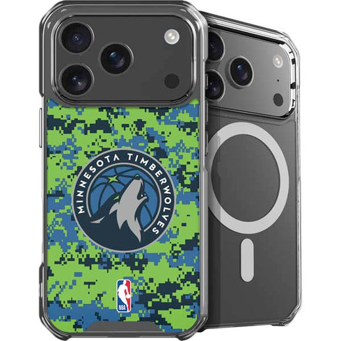 NBA Minnesota Timberwolves Digi Camo iPhone 18 Pro Max MagSafe Case