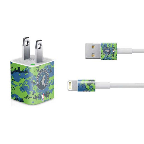 NBA Minnesota Timberwolves Digi Camo iPhone Charger (5W USB) Skin