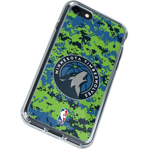 NBA Minnesota Timberwolves Digi Camo iPhone SE (2nd & 3rd Gen) Clear Case