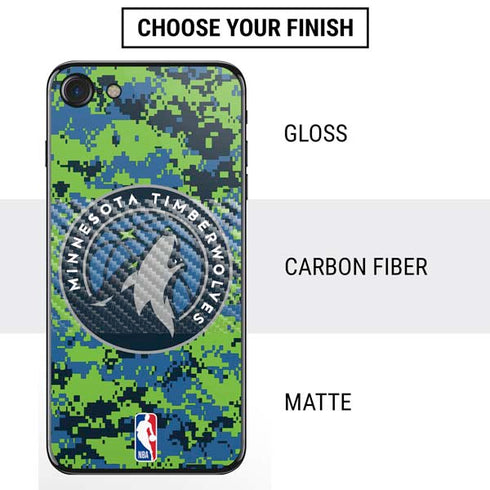 NBA Minnesota Timberwolves Digi Camo iPhone SE (2nd & 3rd Gen) Skin
