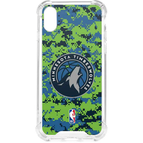 NBA Minnesota Timberwolves Digi Camo iPhone XS Clear Case