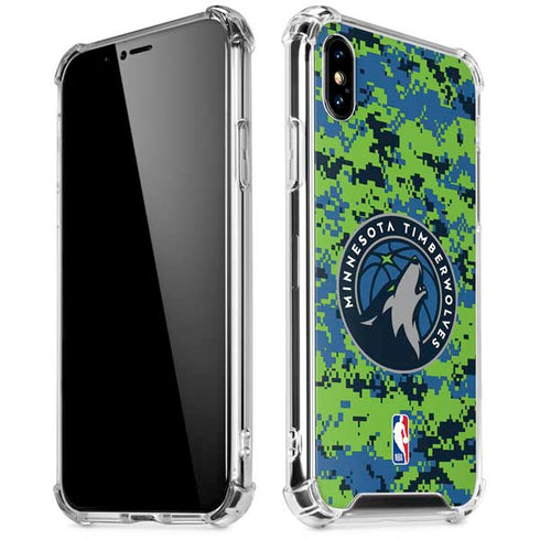 NBA Minnesota Timberwolves Digi Camo iPhone XS Max Clear Case