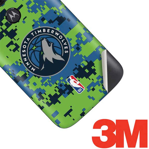 NBA Minnesota Timberwolves Digi Camo Moto E5 Play Skin