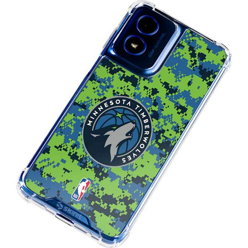 NBA Minnesota Timberwolves Digi Camo Moto G 5G (2024) Clear Case