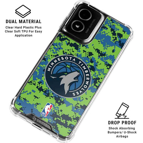NBA Minnesota Timberwolves Digi Camo Moto G Power 5G (2024) Clear Case