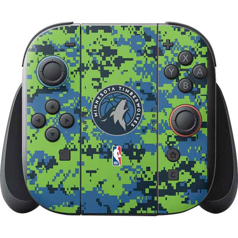 NBA Minnesota Timberwolves Digi Camo Nintendo Switch 2 (2025) with Joy-Con Skin