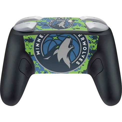 NBA Minnesota Timberwolves Digi Camo Nintendo Switch 2 (2025) Pro Controller Skin