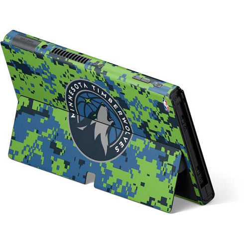 NBA Minnesota Timberwolves Digi Camo Nintendo Switch OLED (2021) Skin