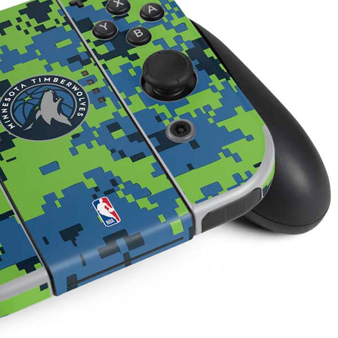 NBA Minnesota Timberwolves Digi Camo Nintendo Switch OLED (2021) Skin