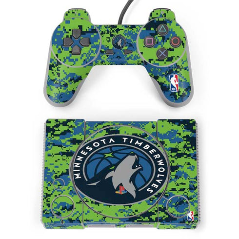 NBA Minnesota Timberwolves Digi Camo PlayStation Classic Bundle Skin