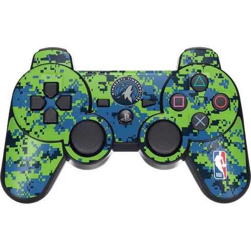 NBA Minnesota Timberwolves Digi Camo PS3 Dual Shock wireless controller Skin