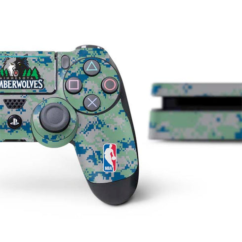 NBA Minnesota Timberwolves Digi Camo PS4 Slim Bundle Skin