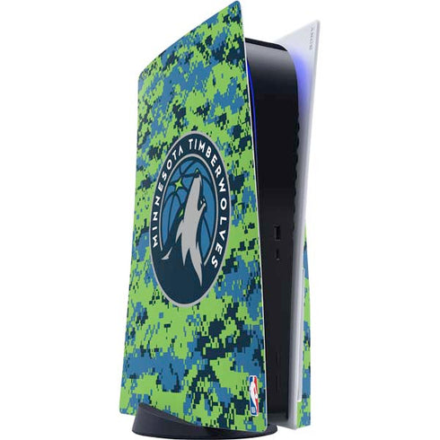 NBA Minnesota Timberwolves Digi Camo PS5 Console Skin