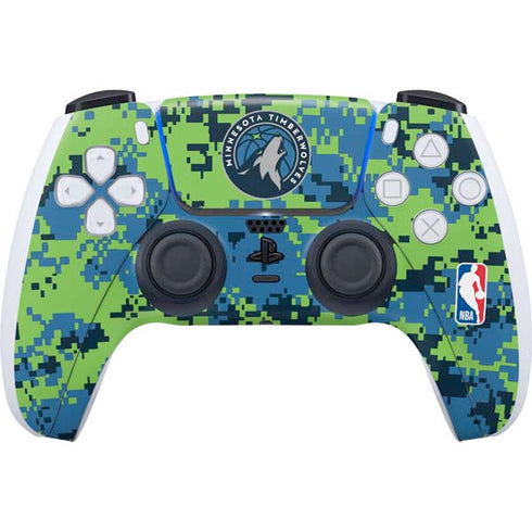 NBA Minnesota Timberwolves Digi Camo PS5 Controller Skin