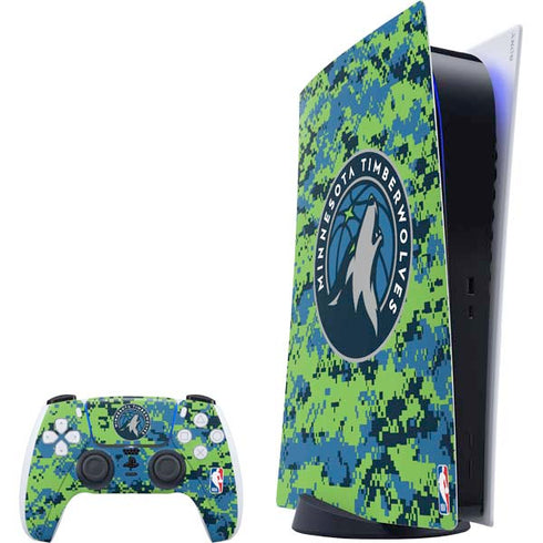 NBA Minnesota Timberwolves Digi Camo PS5 Digital Edition Bundle Skin