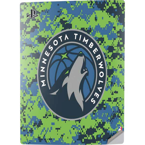 NBA Minnesota Timberwolves Digi Camo PS5 Digital Edition Console Skin