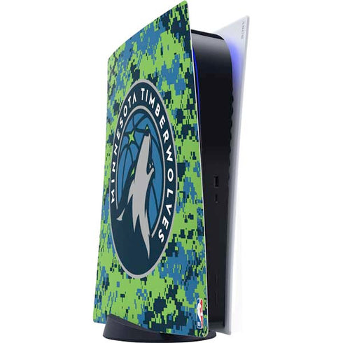 NBA Minnesota Timberwolves Digi Camo PS5 Digital Edition Console Skin