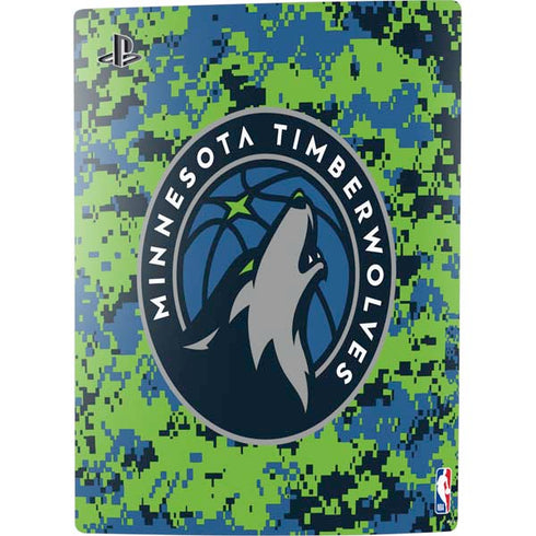 NBA Minnesota Timberwolves Digi Camo PS5 Digital Edition Console Skin