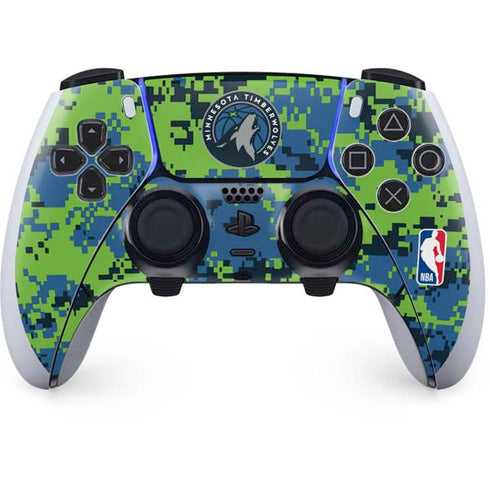 NBA Minnesota Timberwolves Digi Camo PS5 DualSense Edge Pro Controller Skin