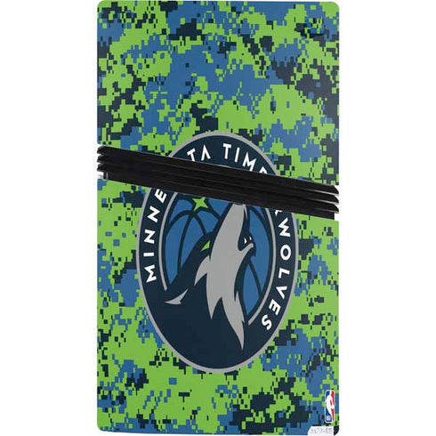 NBA Minnesota Timberwolves Digi Camo PS5 Pro Console Skin