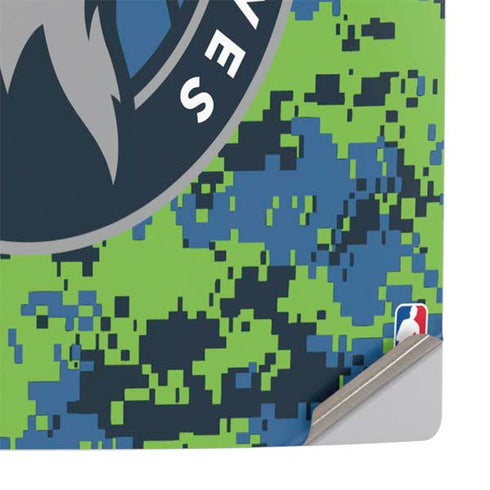 NBA Minnesota Timberwolves Digi Camo PS5 Pro Console Skin