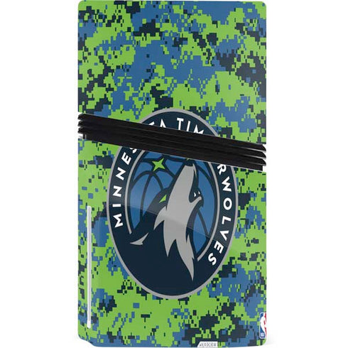 NBA Minnesota Timberwolves Digi Camo PS5 Pro Disk Bundle Skin