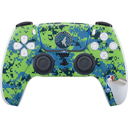 NBA Minnesota Timberwolves Digi Camo PS5 Pro Disk Bundle Skin