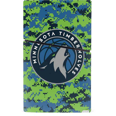 NBA Minnesota Timberwolves Digi Camo PS5 Slim Digital Edition Bundle Skin